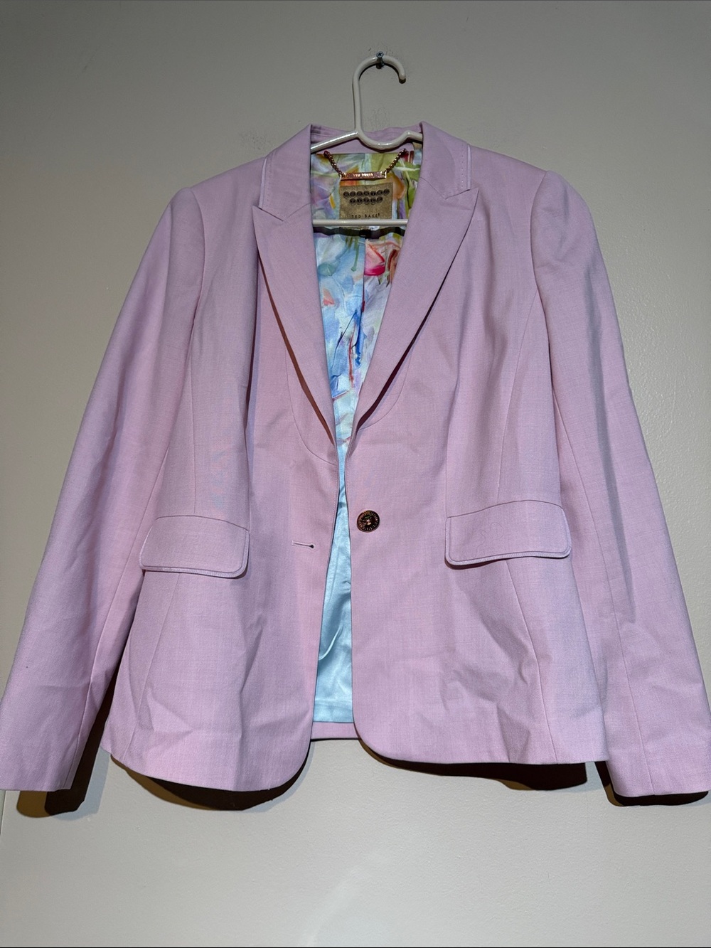 Ted Baker Light Pink Single-Button Blazer